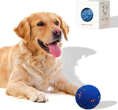 Smart Interactive Dog Toys,Vibrating Dog Ball,Automatic Moving/Bouncing/Rotating,Water Resistant Balls for Medium Large Dogs - Chase Pet Toys to Keep Them Busy (Blue)