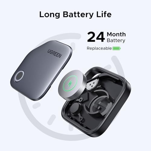UGREEN FineTrack Air Tracker Tags (iOS Only) 8 Pack Key Finder | Bluetooth Tracker 2-Year Replaceable Battery Compatible with Apple Find My for Keys, Luggage [Apple Find My Certified]