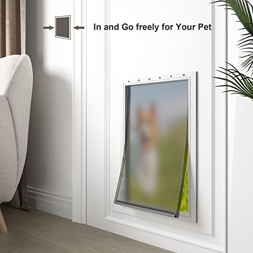 MIAOTONG Weatherproof Extra Large Dog Door Replacement Flaps with Screws | Compatible with PetSafe Freedom Doggie Door PAC 11-11040, 13 1/8” x 24 7/8”, Flexible, Durable, BPA-Free, with Magnetic Strip