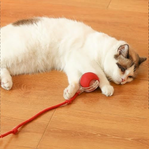 6 Pcs Red Cotton Thread Interactive Cat Toy Ball Replacement Ropes