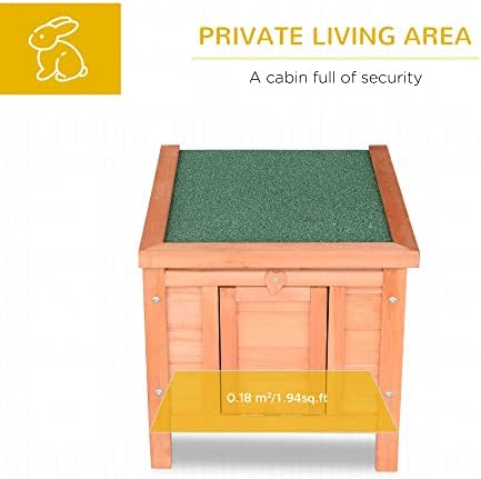 Small Wooden Rabbit Hutch with Openable Waterproof Roof Outdoor Bunny Cage for Guinea Pigs Ducks Puppies - 16.5" L x 20" W x 17" H Natural Wooden Pet House for Garden & Patio