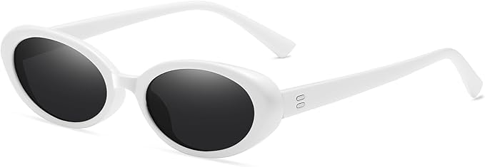 Breaksun Retro Oval Sunglasses for Women Men Fashion Small Oval Sunglasses 90s Vintage Shades