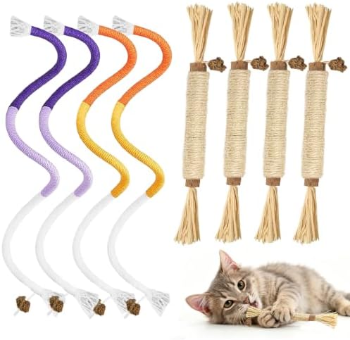 Tocirelo Silvervine Sticks & Cat Chew Rope, Natural Cat Chew Toy for Teeth