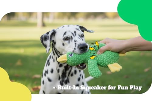 Durable Duck Stuffed Animal - Plush Dog Toys for Aggressive Chewers - Tough Squeaky Puppy Teething Relief - Small Medium and Large Breeds Interactive Play to Keep Pets Busy