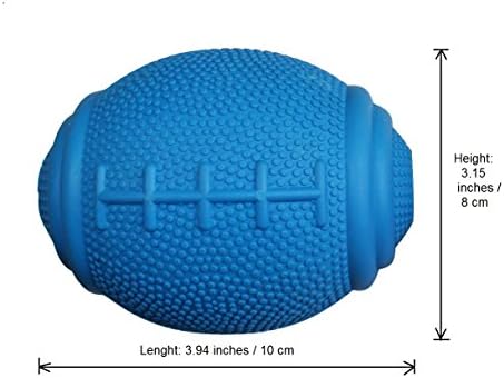 Tricky Treat Rugby Ball: Dog Treat Dispenser - Awesome Anxiety Reliever and Boredom Breaker, Fun Fetch and Basic Puppy Training Toy (Large, Blue)