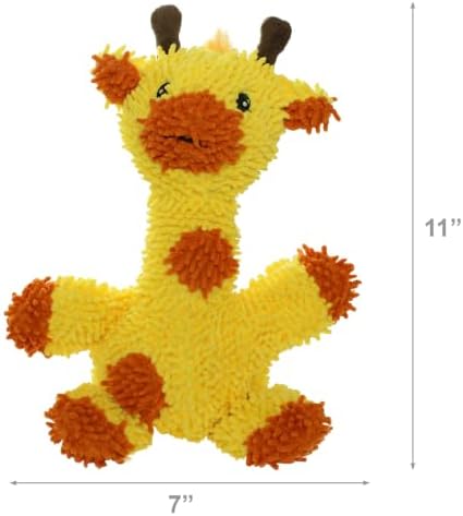 MIGHTY Tuffy Microfiber Medium Ball Giraffe Dog Toy