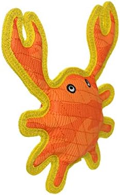 Tuffy® - DuraForce® : Crab Dog Toy: Ultra Durable Plush Toy with Multiple Layers & Reinforced Seams, Washable and Floats, DuraForce® Construction