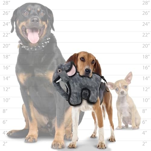 TUFFY® - 2 Pack Original : Elephant Dog Toy : Ultra Durable Plush Dog Toy with Multiple Layers & Reinforced Seams, Washable and Floats, Original Construction