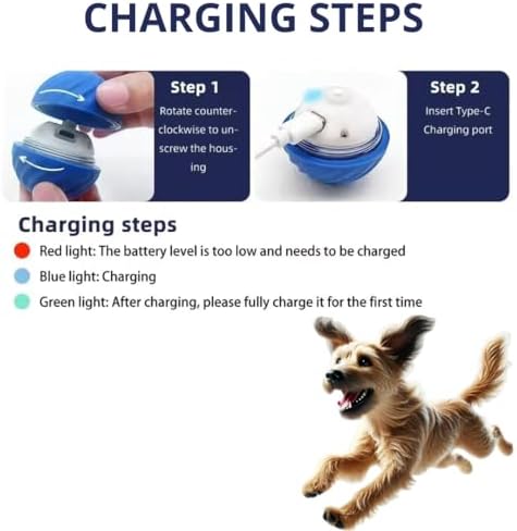 Interactive Dog Ball, Blue 2.2 Inch Electric Dog Toy for Small/Medium Dogs, Automatic Moving Electric Rolling Dog Toy, Ideal Gift for Dog Owners Seeking Interactive Rolling Ball