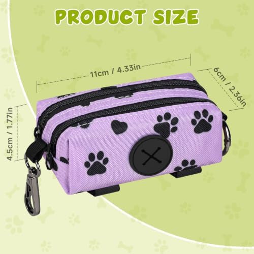 Dog Poop Bag Holder for Leashes 2 Zipper Pockets Navy 1 Pack