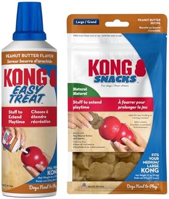 KONG Peanut Butter Snacks & Easy Treat Spray - Large Dog Treats for Training & Playtime