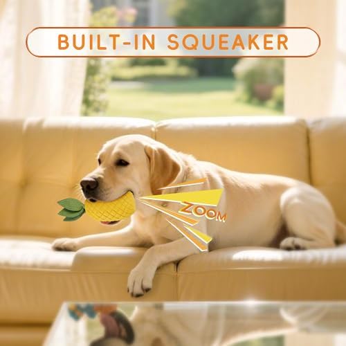 Pineapple Dog Toy for Aggressive Chewers, Tough Rubber