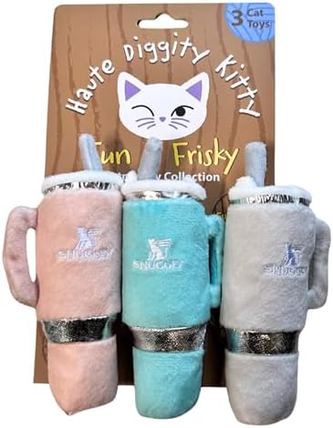 Haute Diggity Kitty Snuggly Cups Set, Soft Plush Cat Toys