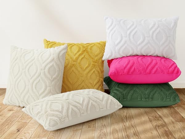 decorUhome Faux Fur Plush Forest Elf Throw Pillow Covers 12x20 Set of 2 | Plush Solid Fall Couch Pillow Covers, Accent Modern Farmhouse Neutral Decorative Soft Pillow Cases for Sofa Bed Living Room