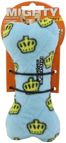 MIGHTY Tuffy Bone Dog Toy: Ultra Durable Plush Toy with Multiple Layers & Reinforced Seams, Washable and Floats, Vinyl Bone & Fleece