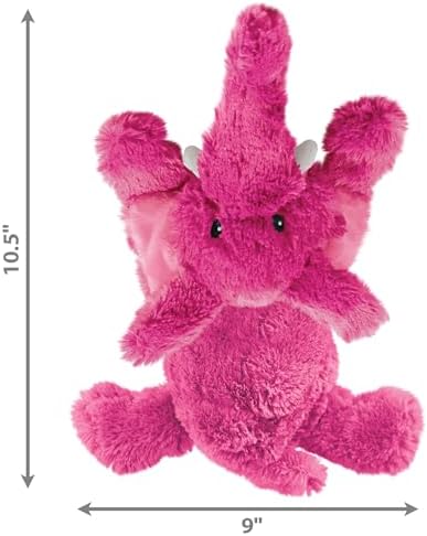 KONG Cozie Plush Dog Toys 2 Pack – Durable & Soft Squeaky Toys for Medium Dogs – Assorted Animal Characters (Elmer The Elephant)