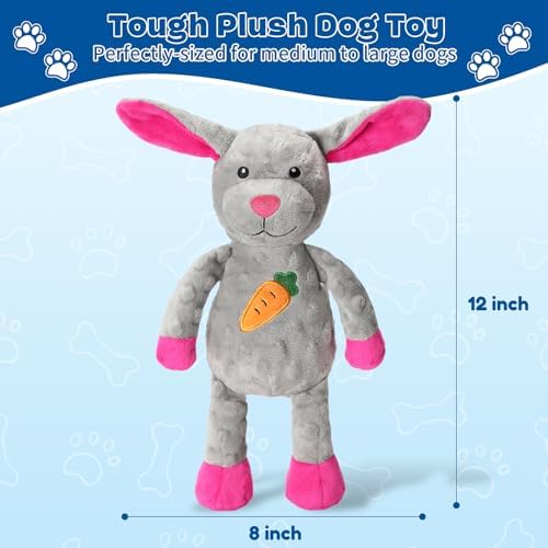 loncoldy Plush Dog Toys for Large Dogs, Tough Chew Toys for Dogs, Stuffed Animals Dog Squeaky Toy for Large Medium Small Breed, Interactive Crinkle Dog Toy, Pet Toys to Keep Them Busy