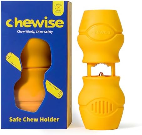PetClan Chewise Bully Stick Holder for Small Dogs, Metal Teeth Chew Holder
