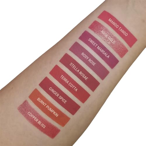 Aromi Rosy Burgundy Matte Liquid Lipstick | Long Wear, Pink Maroon Lip Color, Vegan, Cruelty-free, Waterproof, Gluten Free (Sweet Marsala)