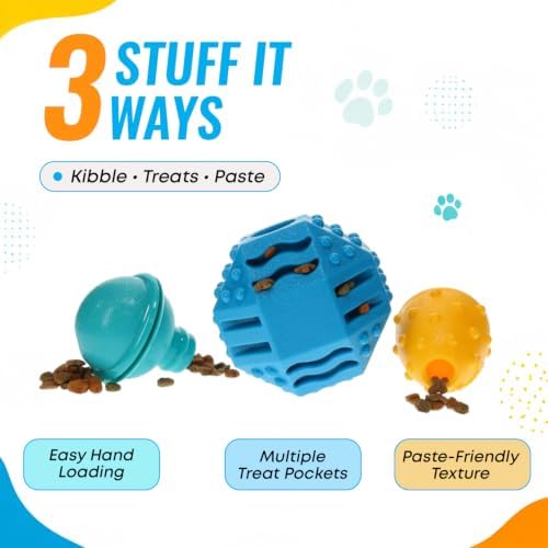 GURU Treat Station Interactive Dog Puzzle Toy - Treat Dispensing Enrichment Toy with Connecting Modules - Durable Chew Pro Rubber Mental Stimulation Toy for Large Dogs - Multi-Textured