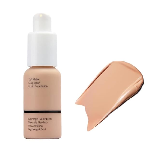 Foundation,Flawless Soft Matte Liquid Makeup,24 HR Oil Control Concealer Makeup,Full Coverage Foundation for Women and Girls (103 Warm peach)