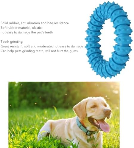 Dog Spiky Chew Ring Food Grade Rubber Teeth Cleaning Interactive Toy for Medium Large Dogs 5.91In Diameter for Indoor Outdoor Play