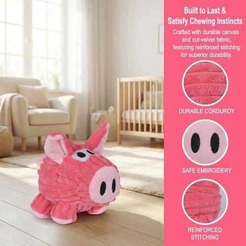 Squeaky Plush Pig Toy for Small/Medium Dogs, Chew & Boredom Relief