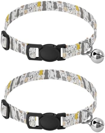 Cartoon Cats Cat Collar with Bell 2 Pack Puppy Collar Adjustable 10.6 to 17.1 Inches