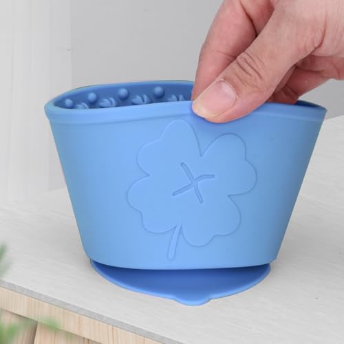 Silicone Lick Bowl for Dogs,Freeze Bowl for Dogs with Suction Cups for Dog Anxiety Relief,Interactive Dog Puzzle Toy (Blue)