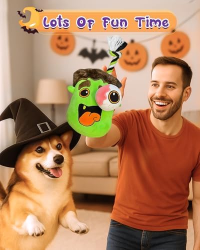 Swooflia Halloween Tug of War Dog Toy-Squeaky Plush Toy with Rope for Medium Large Breed Dogs to Keep Them Busy, Cute Monster Interactive Doggie Toys