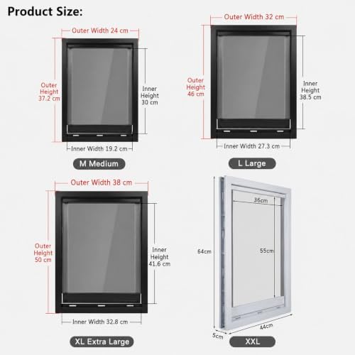 Window Smart Interior Cat Dog Sliding Small Pet Doggy Magnetic Door Insert Replacement Flap for Wall