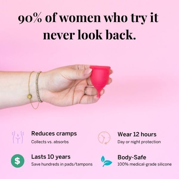 Pixie Soft Menstrual Cup - Ranked 1 for Most Comfortable Reusable Period Cup - Buy One We Give One - Includes Ebook Guide, Cleaning Wipes, Lube, & Storage Bag - Tampon and Pad Alternative