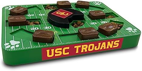 Pets First NCAA USC Trojans Puzzle Toy, Puzzle Treat Dog Toy, Interactive Dog Treat Toy, Dog Puzzle Feeding Slow Toy