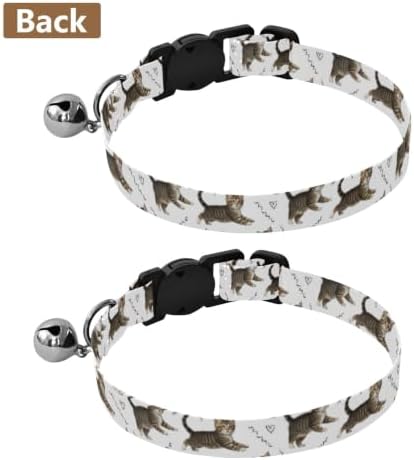 Cute Kittens Cat Collars 2 Pack Lightweight Small Dog Collar Adjustable 10.6 to 17.1 Inches