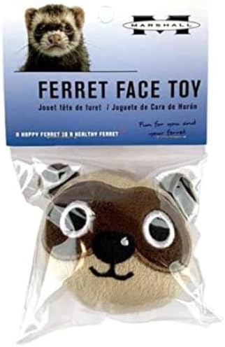 Marshall Plush Ferret Face Toy – Soft Crinkle Toy for Ferrets & Small Pets – Interactive, Lightweight, and Enrichment-Focused Companion