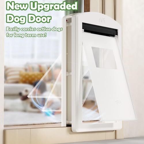Large Dog Door for Door with Sliding Lock Panel and Magnetic Flap