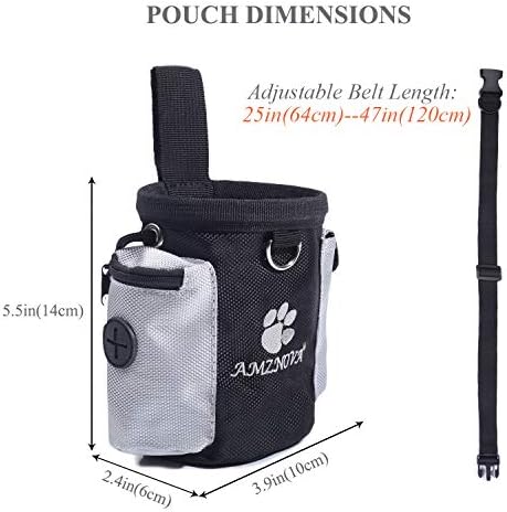 AMZNOVA Dog Treat Pouch Treatnow Dog Treat Bag, 3 Cups, Black
