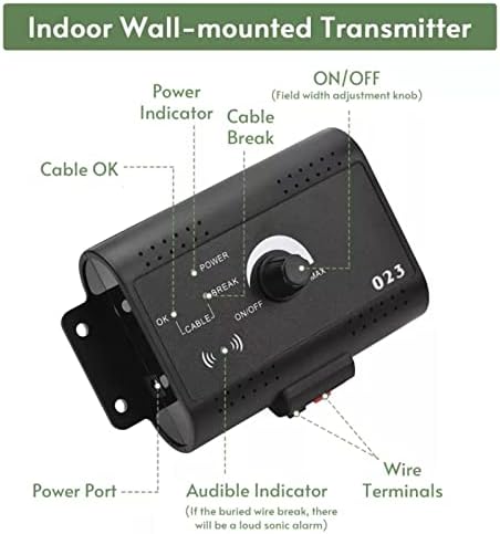 Electric Dog Fence,In-Ground Wired Pet Fence Containment System,656Ft Underground Boundary Wire,with Waterproof/Rechargeable Collar,Shock/Tone Correction,for 123 Dogs,foor2dogs