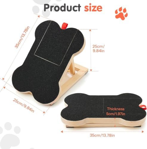 Dog Nail Scratch Board with Treat Dispenser, Wooden Nail File Board for Large Medium Small Dogs, Anti-Slip Sandpaper Pad, Pet Nail Grinder Alternative, Claw Trimmer Tool with Replacement Paper