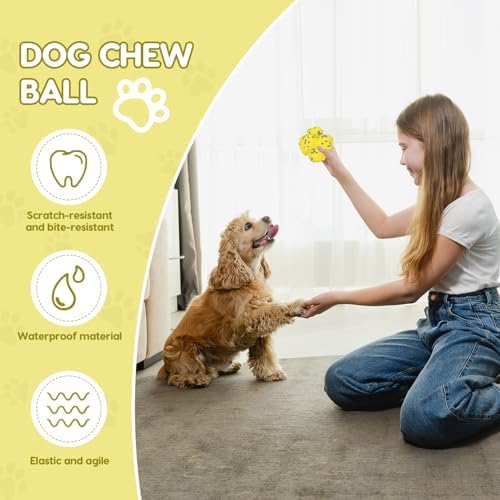 Spike Ball Dog Toy, 10cm Tough ETPU Dog Balls for Aggressive Chewers, Pets Tennis Balls for Dogs, Interactive Dog Chew Balls Toys, Ball Launcher for Fetch Game, Teeth Cleaning Float Water Puppy Toys