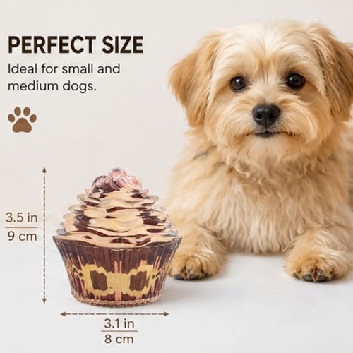 Molaxpet Squeaky Dog Toy Cupcake Rubber Interactive Chew Toy for Pet Dogs