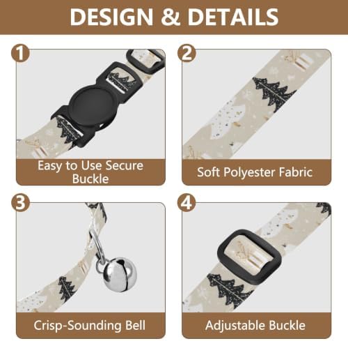Cute Christmas Ballerina Pet Collars 2 Pack Dog Collars for Small Dogs Adjustable 10.6 to 17.1 Inches