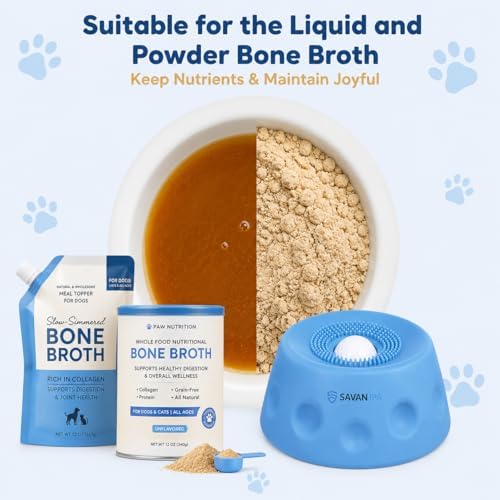Slow Feeder Dog Bowl with Interactive Roll Ball, Anti-Slip Dog Lick Bowl for Liquid Treats, Bone Broth & Yogurt, Anxiety Relief Boredom Puzzle Feeder for Small Large Dogs