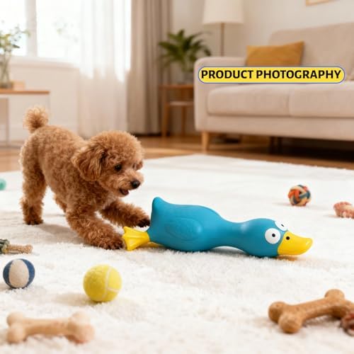 6.7" Squeaky Latex Dog Toy gripping, Cute Little Chicken Rubber Toy for Chewing and Grinding Teeth Interactive Play for Small Medium Dogs -(1Pcs Blue)