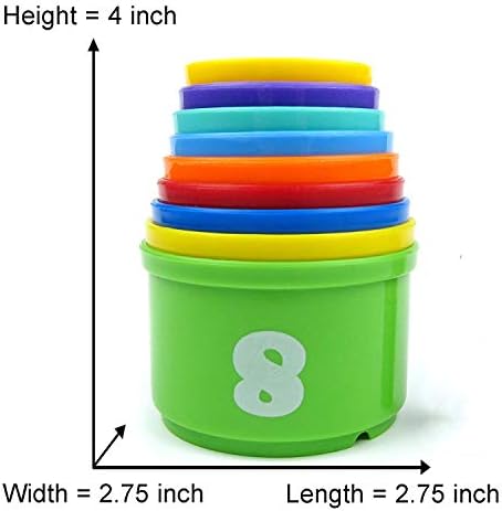 Hypeety Pet Bird Parrot Educational Stacking Cup Treat Toy Colorful Training Toy Intelligence Development Playing Training Toy for Macaw Budgies Parakeet Cockatoo