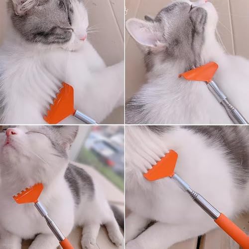 2-Pack Pet Interactive Touch Therapy Toys for Cats & Dogs, Telescopic Pet Massage Stick for Training, Bonding, Socialization, Retractable 22 Inch Skeleton Hand & Rake Shaped Teaser Wand