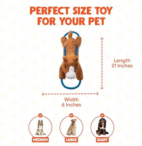 Haystackerz Plush Dog Toy - Ruff Guard Technology - Large Squeaker & Rope Design - Squeaky Dog Toys Suitable for Medium to Large Breeds - Interactive Shape for Tugging and Cuddling