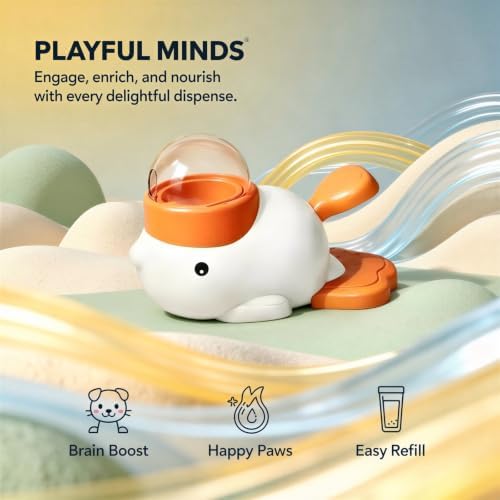 Duck Shaped Dog Treat Dispenser, Interactive Pet Puzzle Feeder Toy, Automatic Pet Food Launcher for Cats, Relieves Boredom, Encourages Slower Eating