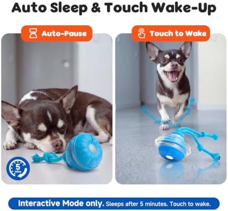 Interactive Small Dog Toys Ball, Smart Automatic Moving Rolling Dogs Toy