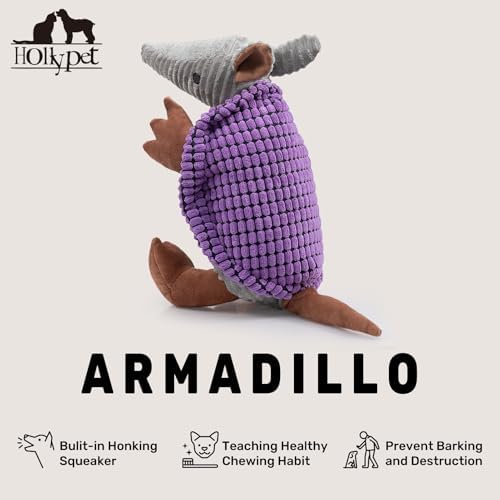 Hollypet Armadillo Squeaky Dog Toys for Medium Large Dogs, 14"